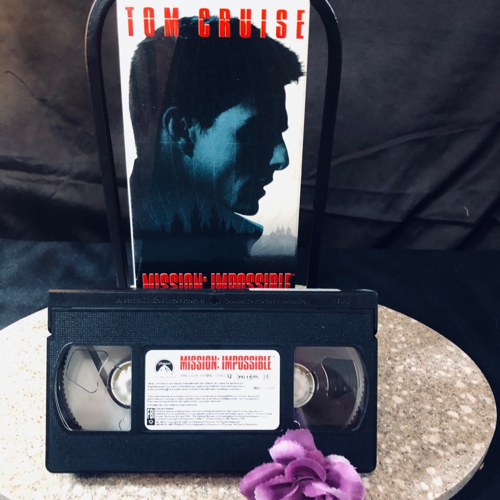Mission: Impossible (VHS) - Black VHS Tape with Blue and Black Cover Art